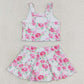 Baby Girls Swimwear Summer Pink Flowers Top Skirts Swimsuits Sets GSD0994