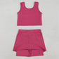 Baby Girls Clothes Pink Vest Top Skirts Shorts Bottom Yoga Active Clothes Set GSD2657 11.6