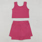 Baby Girls Clothes Pink Vest Top Skirts Shorts Bottom Yoga Active Clothes Set GSD2657 11.6