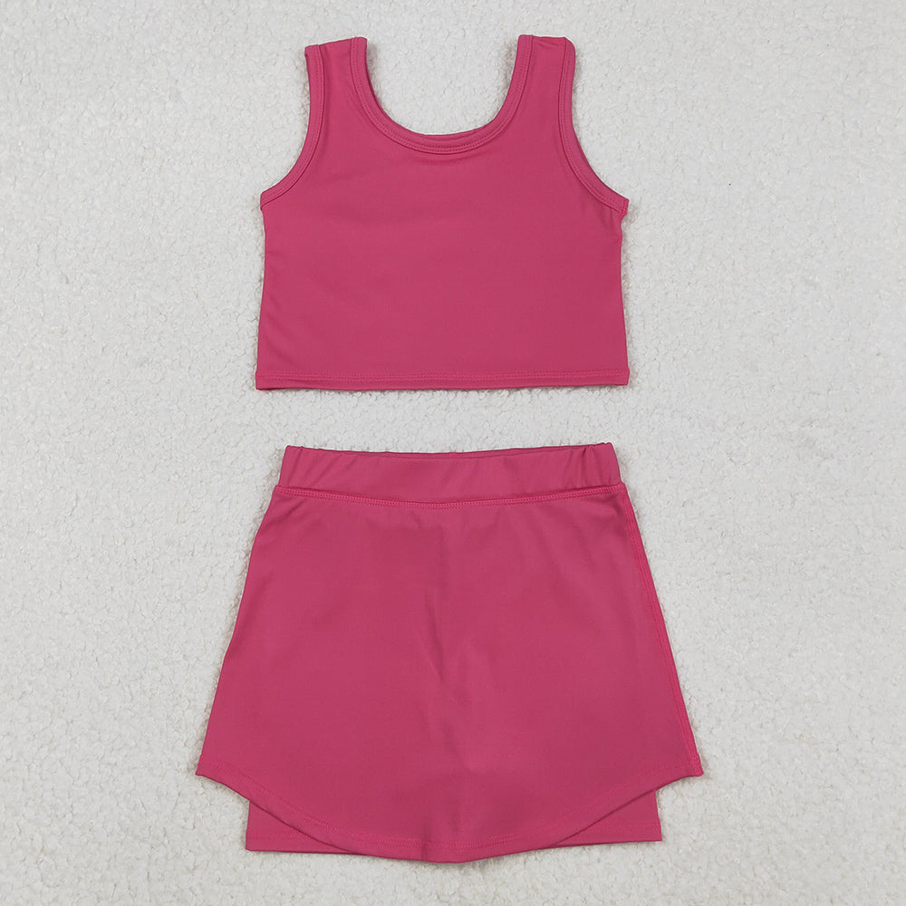 Baby Girls Clothes Pink Vest Top Skirts Shorts Bottom Yoga Active Clothes Set GSD2657 11.6
