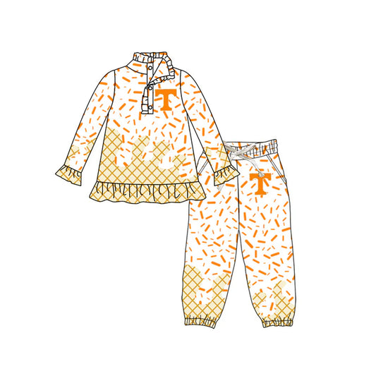 preorder(moq 5) Baby girls Tennessee Team long Sleeve Tee Shirt pants Clothes Sets 6.12