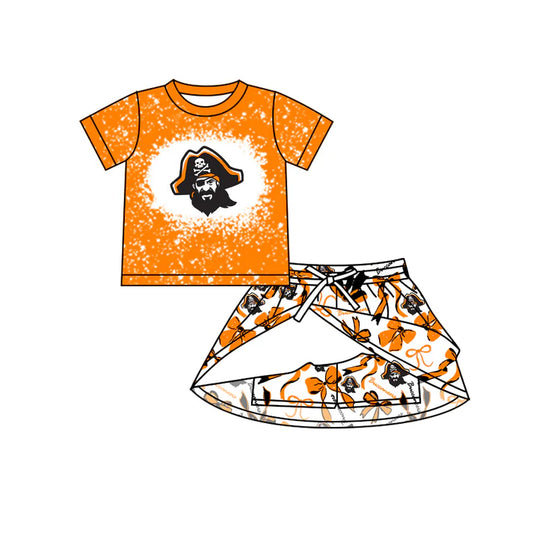 Preorder (moq 5)Baby Girls Buccaneers team Top Skirt Skort Sets 6.20