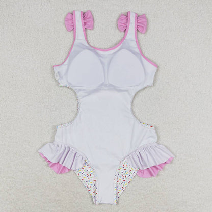 Baby Girls Clothes Summer Popstick Sleeveless Ruffle Top One Piece Swimsuits S0178
