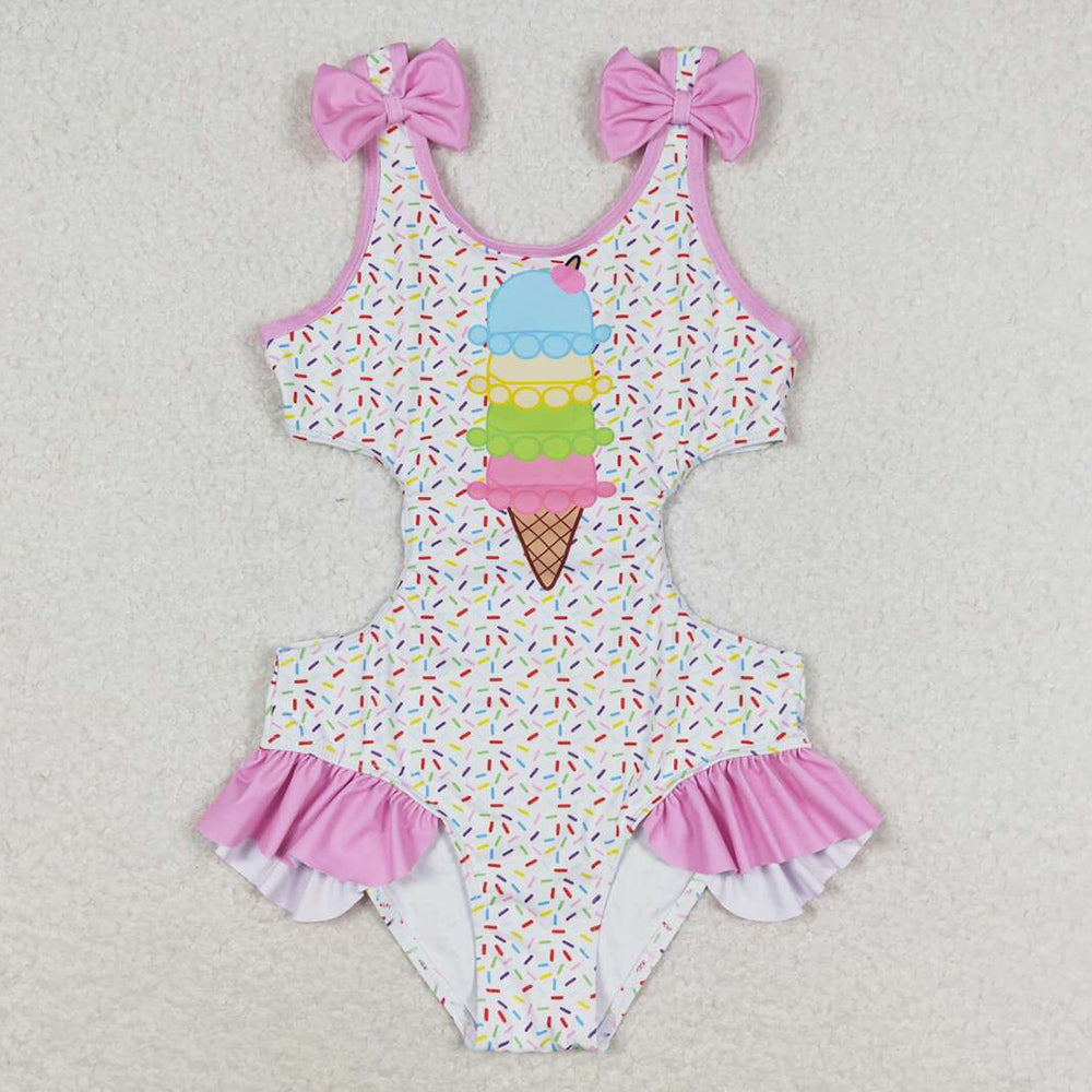 Baby Girls Clothes Summer Popstick Sleeveless Ruffle Top One Piece Swimsuits S0178