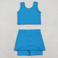 Baby Girls Clothes Blue Vest Top Skirt Shorts Bottom Active Active Clothes Yoga Set GSD2659 11.22