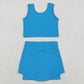 Baby Girls Clothes Blue Vest Top Skirt Shorts Bottom Active Active Clothes Yoga Set GSD2659 11.22
