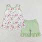 Baby Girls Clothes I Love Dad Green Flowers Tunic Top Shorts Sets GSSO1178