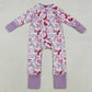 Baby Girls Rompers Long Sleeve Hearts Bows Valentines Two Way Zip Convertible Rompers LR2883 12.3
