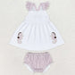 Baby Girls Clothes Bummies Shorts Sea Horse White Top Bummie Sets GBO0350