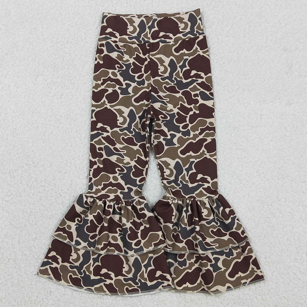 Baby Girls Lavender Camo Yoga Active Ruffle Bell Bottom Pants P0888 12.3