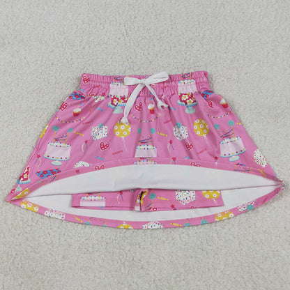 Baby Girls Skirts Hearts Cakes Happy Birthday Yoga Active Skirt Shorts Bottom GLK0170 12.3
