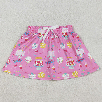 Baby Girls Skirts Hearts Cakes Happy Birthday Yoga Active Skirt Shorts Bottom GLK0170 12.3