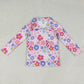 Baby Girls Clothes Daisy Flowers Zipper Pullovers Hot Pink Pleated Skirt Shorts Yoga Active Clothes Set GLD1418 12.9