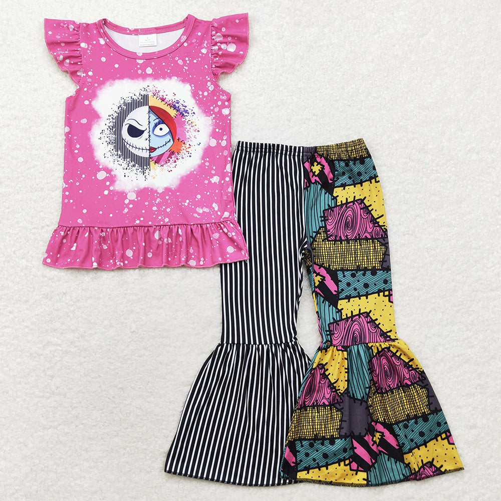 Baby Girls Dress Halloween Short Sleeve Tee Top Bell Pants Sets GSPO1628