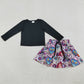 Baby Girls Clothes Black Shirt Top Demon Hunter Pockets Skirt Shorts Clothes Sets GLD1425 1.8