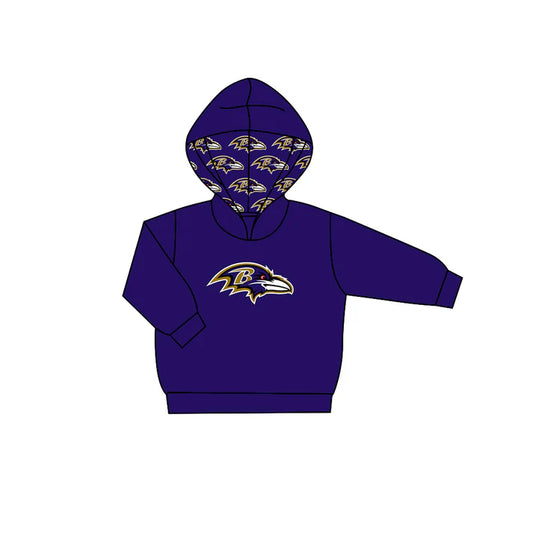 Preorder (moq 5)Baby Boys Purple Long Sleeve B Eagle Team Hoodies Top 7.21