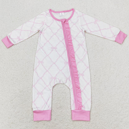 Baby Girls Bamboo Pajamas Pink Bows Sibling Rompers Bamboo Pajamas Blankets GSPO1517