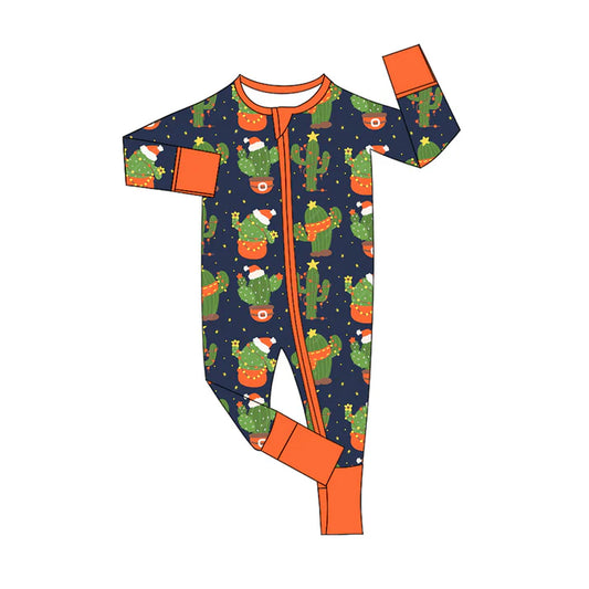 Preorder (moq 5)Baby Boys Long Sleeves Hats Cactus Zipper Rompers 5.17