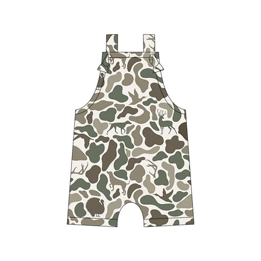 Preorder moq 5 Baby Boys Straps Duck Deer Camouflage Rompers 5.12
