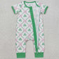 Baby Infant Girls Rompers St Patrick Quatrefoil Bows Zip Rompers SR2109