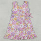 Baby Girls Dress Sleeveless Colorful Flowers Shorts Yoga Ruffle Knee Length Dresses GSD3095 12.23