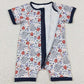 Baby Infant Boys Romper Baseball Zip Short Sleeve Rompers SR0581