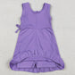 Baby Girls Dress Purple Sleeveless Yoga Active Ruffle Shorts Knee Length Dresses GSD3036 1.1