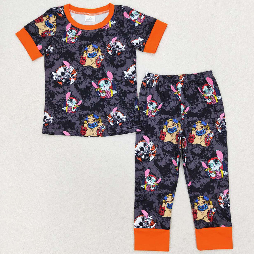 Baby Boys Pajamas Halloween Short Sleeve Tops Pants Kids Sibling Pajamas Sets BSPO0417