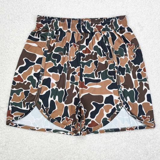 Adult Women Shorts Brown Camo Bottoms Shorts SS0355