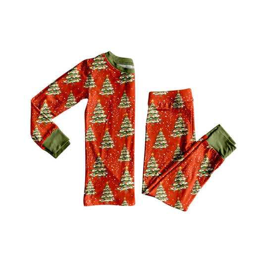 Preorder(moq 5) Baby Boys Christmas Trees Red Top Pants Lounge Wear Pajamas Sets 8.8