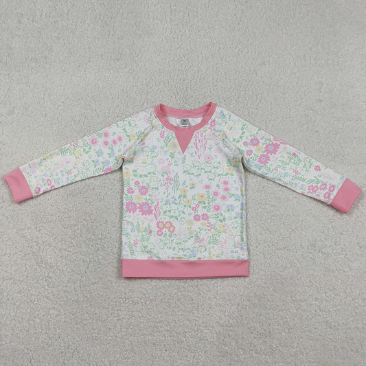 Baby Girls Clothes Pink Flowers Long Sleeve Yoga Active Tee Shirts Top GT1299 1.1