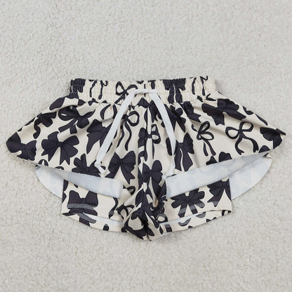Baby Girls Shorts Black Bows Yoga Active Ruffle Shorts Bottom SS0770 12.31