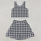Baby Girls Dress Black Birds Checked Top Skirt Shorts Yoga Clothes Set GSD2858 12.31