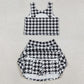 Baby Girls Dress Black Birds Checked Top Skirt Shorts Yoga Clothes Set GSD2858 12.31