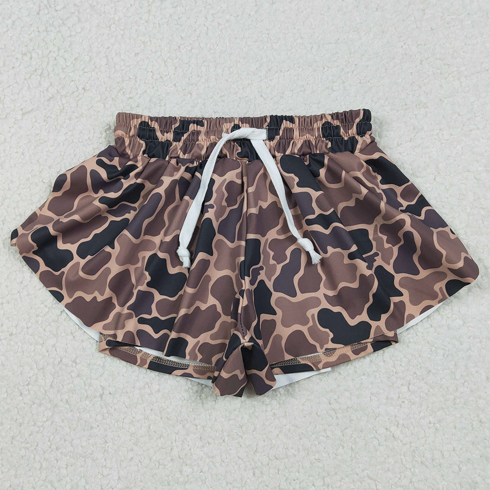 Baby Girls Shorts Southern Brown Camo Yoga Active Ruffle Shorts Bottom SS0772 1.2