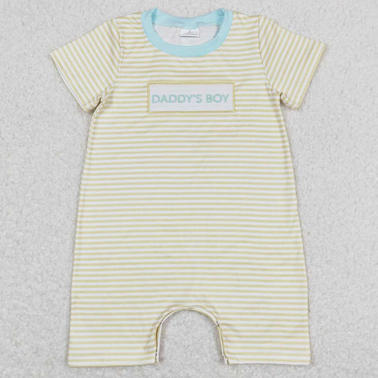 Baby Boys Romper Daddy's Boy Yellow Stripes Rompers SR0890