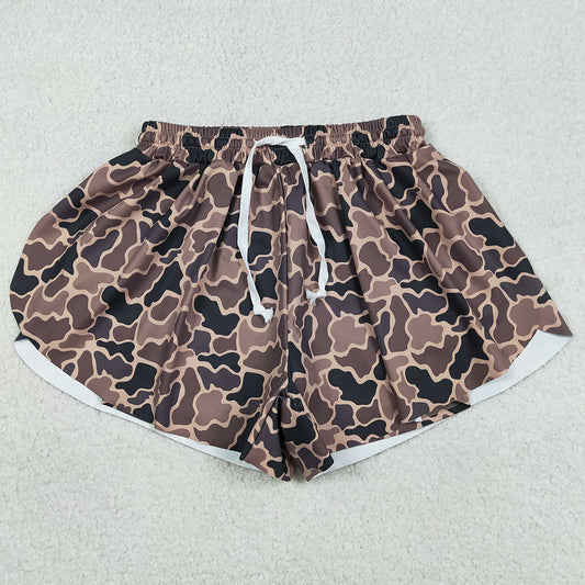 Adult Women Shorts Southern Brown Camo Yoga Active Ruffle Shorts Bottom SS0767 1.2