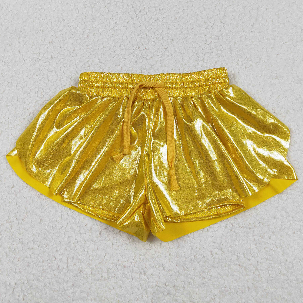 Baby Girls Leather Yellow Ruffle Shorts Bottoms SS0687 12.25