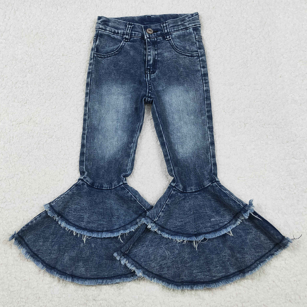 Hot Sale Baby Girls Jeans Pants Denim Bell Bottom Pants C5-15 11.1