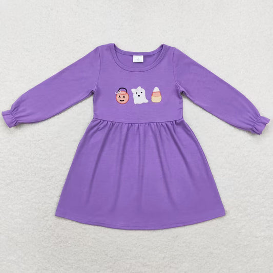 Baby Girls Dress Halloween Pumpkin Ghost Knee Length Dresses GLD0575