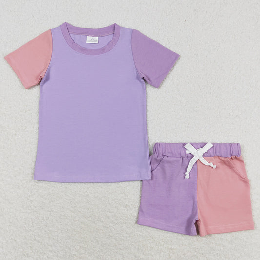 Baby Girls Clothes Lavender Short Sleeve Shirt Shorts Sports Clothes Sets GSSO1270