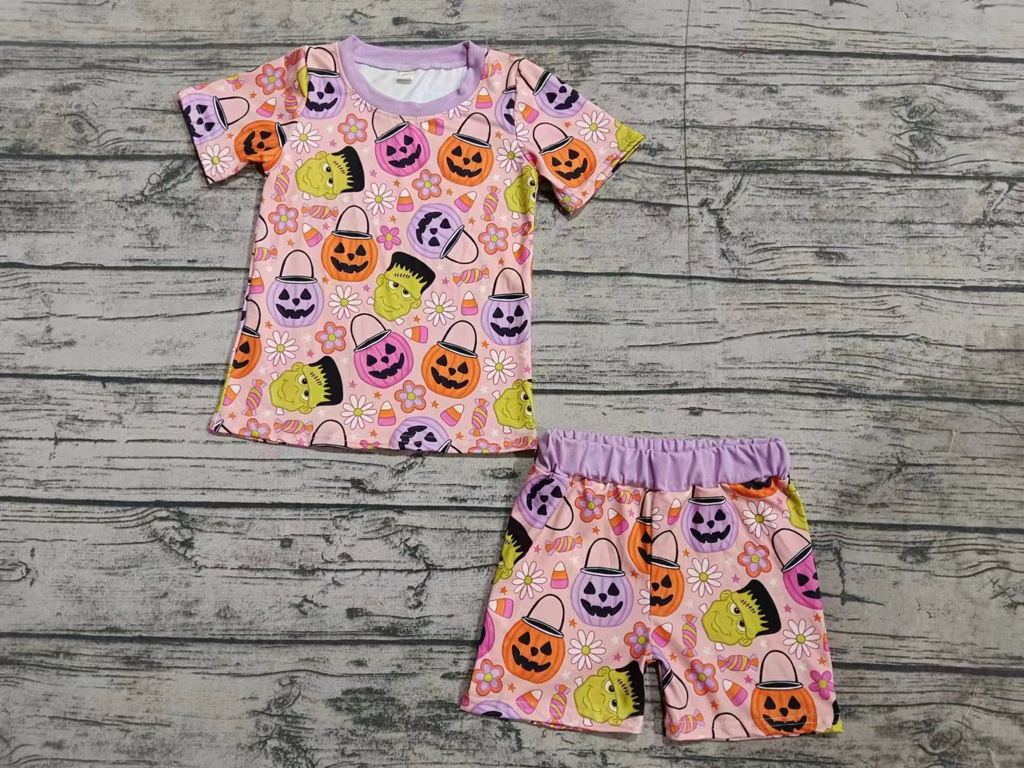 Boutique Baby Kids Pajamas Halloween Girls Sleepwear Sets Preorder Moq 5