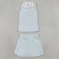 Baby Girls Clothes Checked Button Collar Top Skirt Shorts Yoga Active Clothes Sets GSD3375 1.8