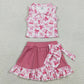 Baby Girls Dress Bows Checked Button Top Ruffle Skirt Shorts Yoga Active Clothes Sets GSD3480