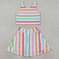 Baby Girls Clothes Sleeveless Colorful Stripes Top Skort Yoga Active Sets GSD2348