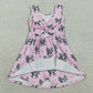 Baby Girls Dress Western Cow Print Bow Sleeveless Skort Knee Length Dresses GSD1853