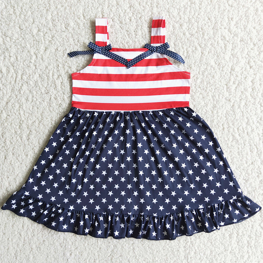 July 4th Fashion Baby Girl Dress Boutique Twirl Dress Girls Clothes A14-10