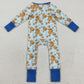 Baby Boys Rompers Blue Milk Cookies Christmas Zipper Rompers LR2397 8.9