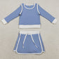 Baby Girls Clothes Blue Long Sleeve Top Skirts Shorts Yoga Active Clothes Sets GLD1483