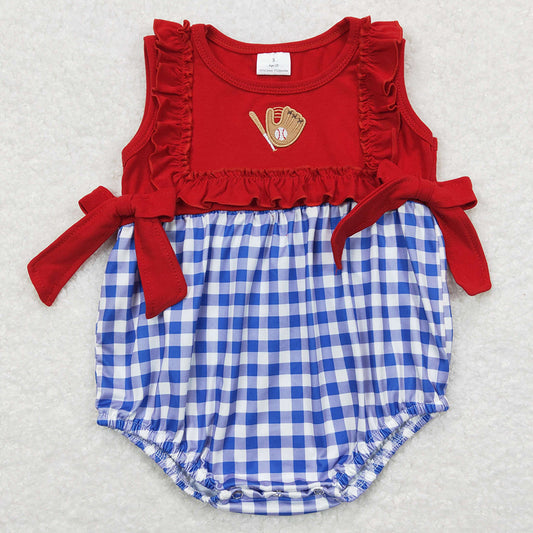 Boutique Infant Baby Boys Rompers Baseball Sibling Clothing Girls Romper SR0616 SR0615